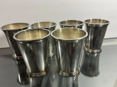 Juego de 6 tazas de julep International Silver Godinger Silverplate de 4 1/4" como nuevas Foto 1 de 4