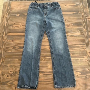Boys PLACE Blue Bootcut Jeans Size 12 Medium Wash Denim Adjustable Waist - Picture 1 of 4
