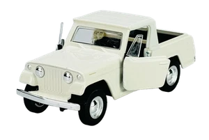 WELLY OLD TIMER 1967 JEEP JEEPSTER COMMANDO PICKUP WEISS 1:34 DIE CAST NEW BOX - Bild 1 von 6