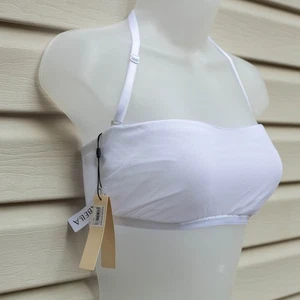 Cosabella Bandeau Bra Women’s M White Mesh Halter Strap Italy NWT Minimalist - Picture 1 of 9