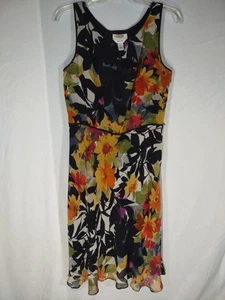Maxi Vestido Floral Sin Mangas Talbots Petites Pura Seda Talla 10 - Imagen 1 de 8