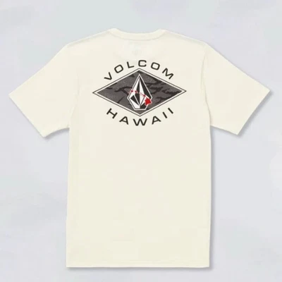 NUEVO CON ETIQUETAS VOLCOM Talla Grande Para Hombre Patinador Hipster Hawaii Piedra Relleno Camiseta Crema Foto 1 de 4