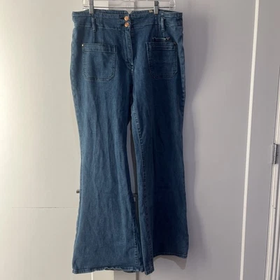 Pantalones de mezclilla holgados de pierna ancha para mujer Maeve Anthropologie talla 32 Foto 1 de 4