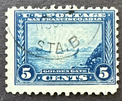 US 1915 Sc#403 Used Stamp Golden Gate Perf 10 5c - Image 1 of 2
