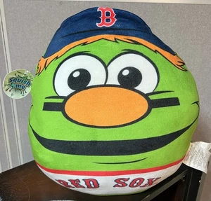 MLB Boston Red Sox Wally grün Monster Maskottchen Kissen Plüsch Quetsch Malve Etikett - Bild 1 von 4