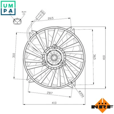 FAN ENGINE COOLING 47962 FOR HNZ HNY HNV HNS 1.2L 3cyl NFU 1.6L EP3 1.4L 4cyl - Image 1 of 4