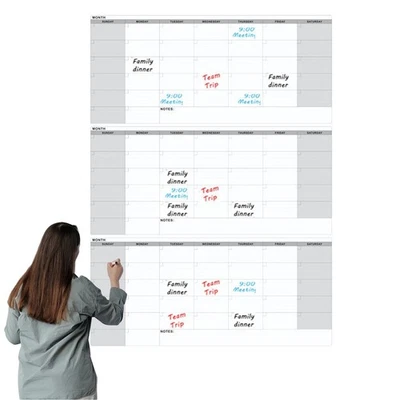 Extra großer Whiteboard-Kalender, 3-Monats-Tagesplaner, trocken abwischbar, wie - Bild 1 von 4