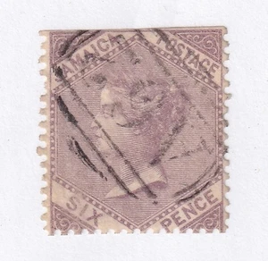 SELLOS DE MATT SCOTT JAMAICA #5 REINA VICTORIA 6 PENIQUES 1882-85, USADOS CV$25 - Imagen 1 de 3