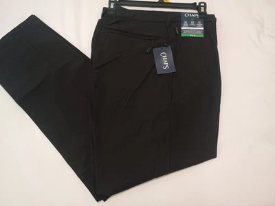 Chaps Golf Performance Chino Slim Fit Pants Men's 36x32 Black Stretch Waistband - Image 1 of 4