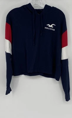 Hollister женщин синий длинным рукавом бойфренд футболка пуловер толстовка с капюшоном размер X-Small - Изображение 1 из 4