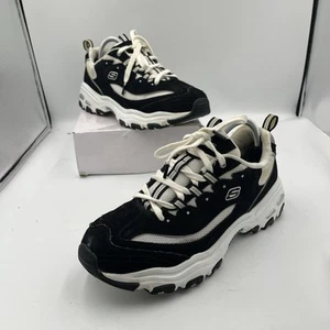 Zapatillas de deporte Skechers D'Lites para hombre Reino Unido talla 8 espuma viscoelástica negro blanco 237069 - Imagen 1 de 8