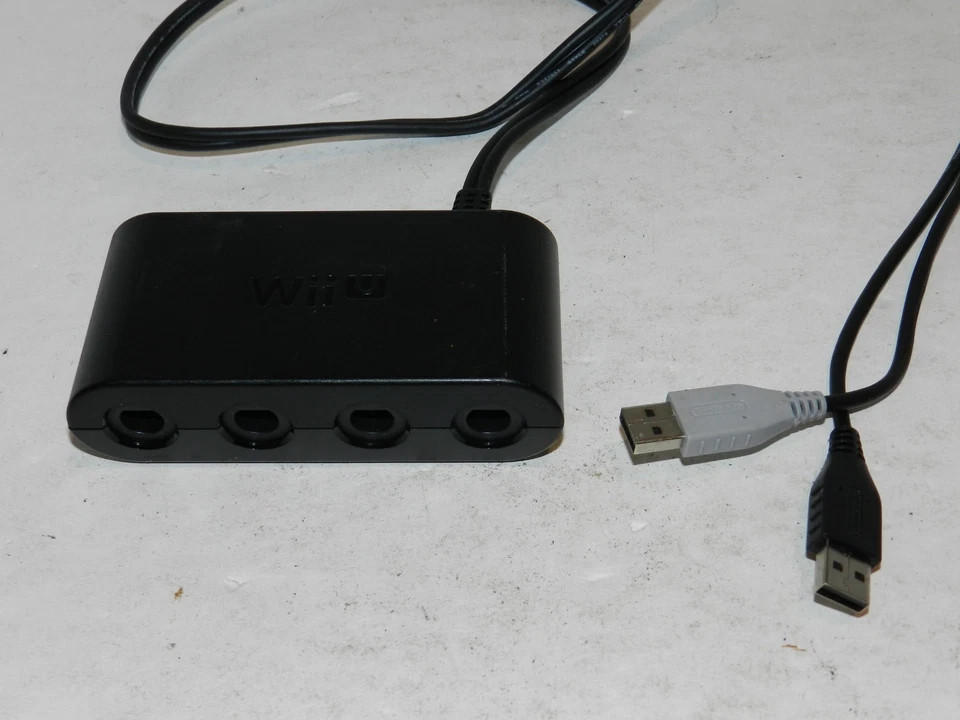 Nintendo Wii U Official OEM GameCube Controller Adapter WUP-028 Switch Tested - Image 1 of 2