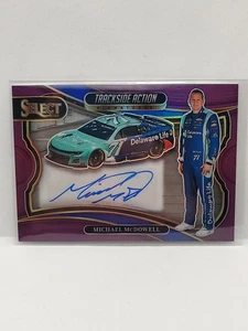 2025 Panini Select Racing Michael McDowell Trackside Action Purple Auto /49 - Picture 1 of 2