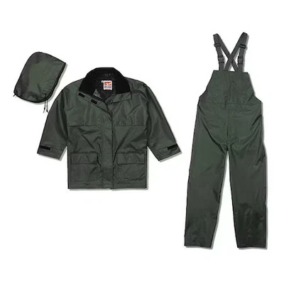 Viking 2900G-M 3-Piece Rainsuit With Detachable Hood, Polyester, Pvc, 150 Den - Image 1 of 4