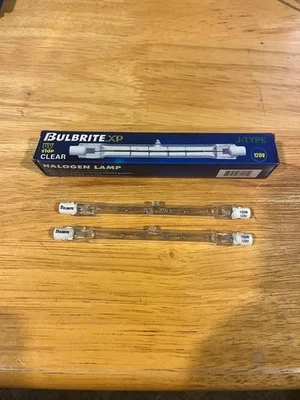 New (1) Bulbrite XP Q150T3CL Bulb J-Type T3 Recessed 150W 120V, and 2 used bulbs - Image 1 of 2