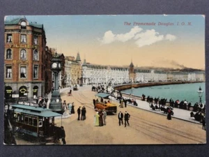Isle of Man: Douglas Promenade, Advert on Tram JACOB'S CREAM CRACKERS - Old PC - Picture 1 of 3