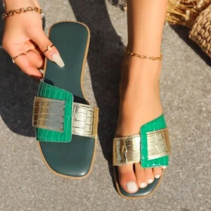 Womens Comfy Flats Sandals Casual Slippers Ladies Slip On Beach Slide Shoes - Picture 1 of 13