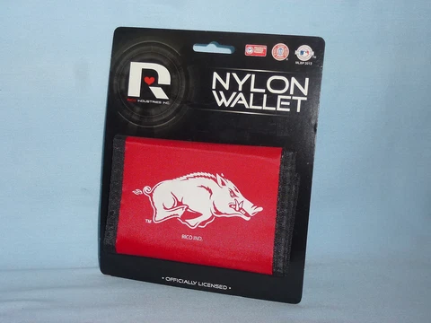 ARKANSAS RAZORBACKS   Nylon TriFold WALLET     by Rico   NIP Cover