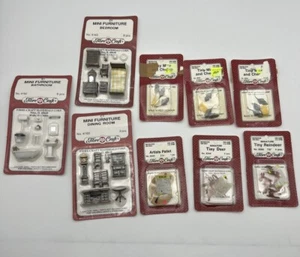 Lote De Colección De Mini Fibra Artesanal Muebles De Dormitorio, Baño, Ratones, Ciervos Lote De 9 - Imagen 1 de 12