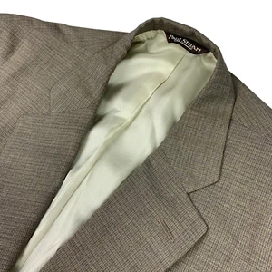 Paul Stuart Men’s 100% Wool 2-Button Blazer Brown/Gray Plaid • 44 L - Picture 1 of 10