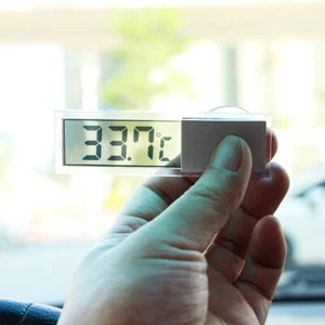 Auto Car Digital Transparent Temperature Thermometer With Suction Cup On Window - Picture 1 of 12