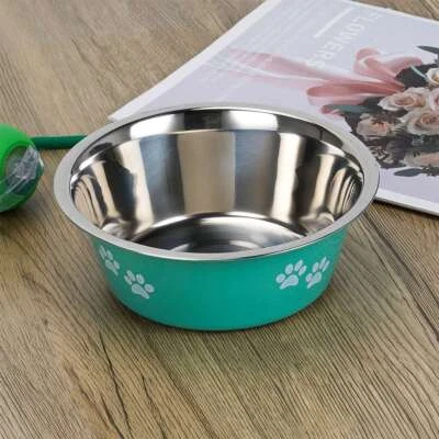 Tazón de agua de alimentación de metal antideslizante de acero inoxidable para perros cachorros mascotas animales EE. UU. Foto 1 de 4