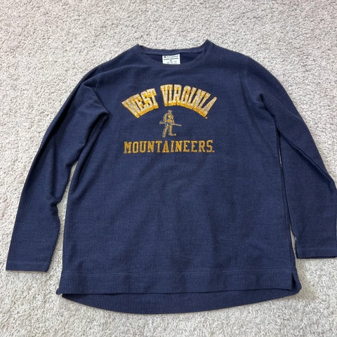 West Virginia Mountaineers Top Womens Medium Navy Logo Champion Cover
