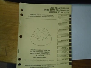TM 5-5430-225-12&P Maintenance & Parts Manual 3000 gal fabric tank Model 90028 - Picture 1 of 3