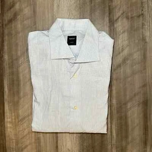 Boggi Milano Custom Fit French Cuff Long Sleeve Button Down Shirt - 42 or 16.5 - Picture 1 of 5