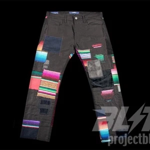 COMME des GARCONS JUNYA WATANABE MAN PATCHWORK PANTS CDG BLACK SIZE LARGE L - Picture 1 of 4