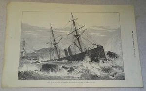 Wreck of the Steam-Ship St. Lawrence on Paternoster Reef 1876 Magazine Clipping - Picture 1 of 2