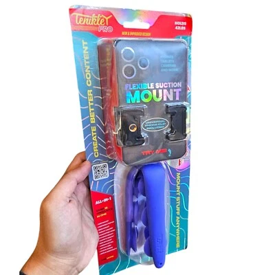 Tenikle Pro Flexible Tripod Bendable Suction Cup Camera Phone Mount Purple (I1-2 - Image 1 of 3