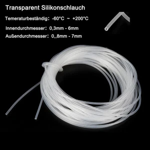 Transparent Silicone Hose Food Grade 0.8mm - 7mm Outer Diameter - Picture 1 of 13