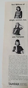 1960 Tampax Tampons millions of single women use vintage ad - Picture 1 of 1