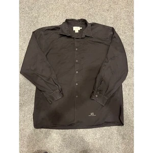 Armani Exchange button up long sleeve shirt size XL black cotton RN#91714 - Picture 1 of 5