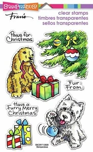 FURRY CHRISTMAS STEMPELSET STAMPENDOUS PERFECT CLEAR STAMPS SSC2017 Hunde - Bild 1 von 1