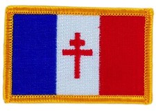 Patch écusson brodé Drapeau France Libre de gaulle Thermocollant Insigne Blason