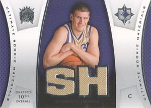 2007-08 Ultimate Collection Materials Rookies #SH Spencer Hawes Jersey