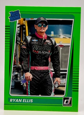 2022 Donruss Racing RYAN ELLIS Rated Rookie Lime Green Parallel #38 NASCAR RC - Image 1 of 2