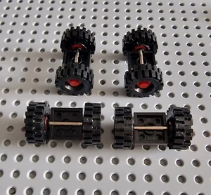 LEGO Reifen Metall Achse Felge Rot 4 Stück 2x2 Wheels 122c01assy3 A069 - Picture 1 of 1