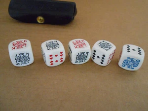 Vintage Poker Dice (& Bits & Pieces) Ltd London w/ Original Leather Case + Rules - Picture 1 of 7