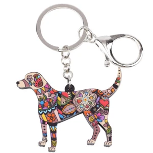 Acrylic Anime Beagle Dog Keychains Purse Car Key Ring Pets Jewelry Charms Gifts - Picture 1 of 11