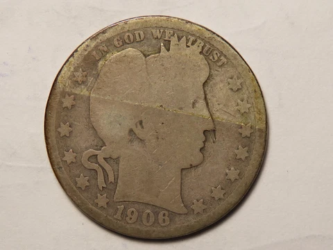 1906-O Barber Quarter, AG Cover