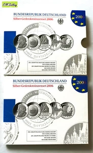 5 x 10 Euro-Gedenkmünzensatz BRD - 2007 in Präsentationsmappe 925er Silber, PP - Bild 1 von 4