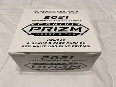 2021 NFL Football Panini Prizm Draft Picks Cello Box 12 Fat Packs Factory Sealed - Image 1 of 2