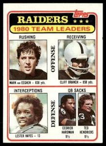 Van Eeghen/Branch/Lester Hayes/Hardman/Hendricks 1981 Topps #359 Raiders - Imagen 1 de 2
