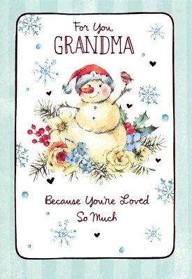 Adorable CHRISTMAS Card FOR GRANDMOTHER Snowman Grandma by Hallmark + Envelope - Image 1 of 4