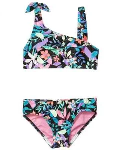 Speedo Girls' Tie Front Floral Two Piece Bikini 2959 Size 14 - Picture 1 of 3