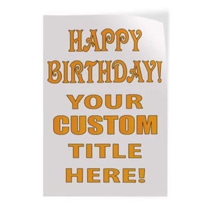 Door Decals Vertical Vinyl Stickers Multiple Sizes Custom Happy Birthday Message - Picture 1 of 6