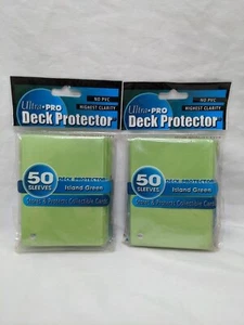 (2) (50) Packs Ultra Pro Deck Protector Island Green Standard Size Sleeves 81589 - Picture 1 of 15